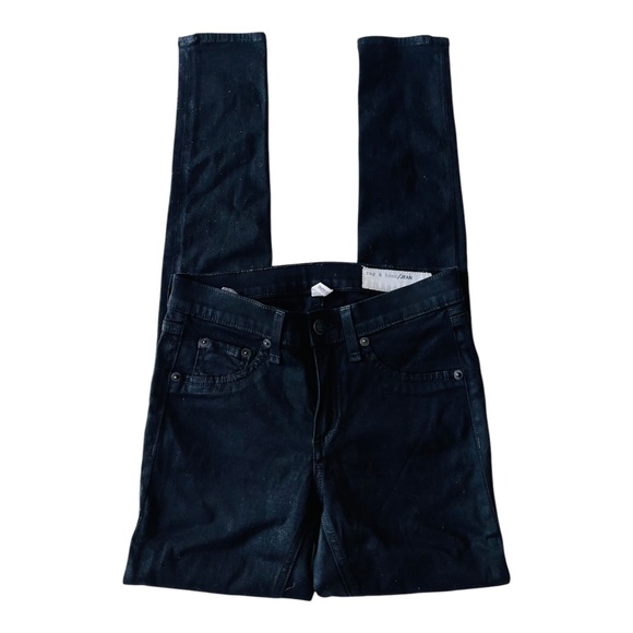 Rag & bone the legging in coated black Shimmer Stretch Jegging Women’s Size 24 - Picture 6 of 12